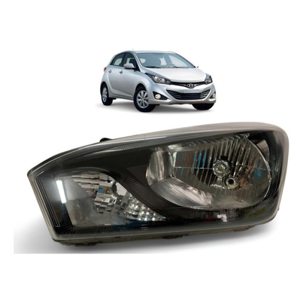Farol Hyundai Hb20 Mascara Negra Esquerdo 2012 A 2019 Origin Esquerdo/motorista