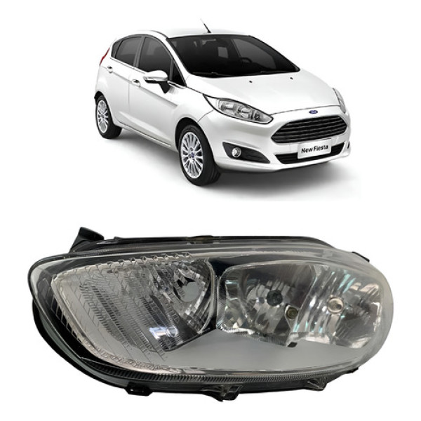 Farol Ford New Fiesta Esquerdo 2013 A 2018 Usado Original Esquerdo