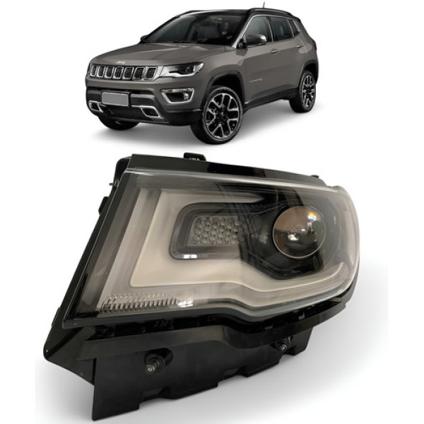 Farol Jeep Compass Led Xenon Esquerdo 2016 A 2021 Original Esquerdo/motorista