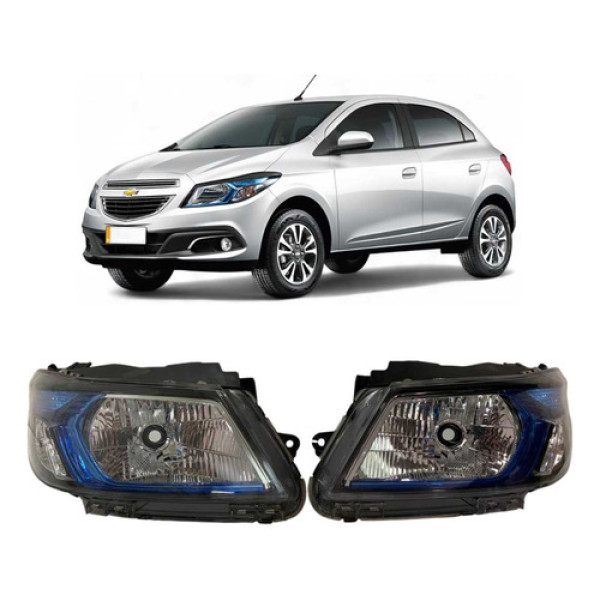 Farol Chevrolet Onix M/ Azul Esquerdo 2013 A 2016 Original