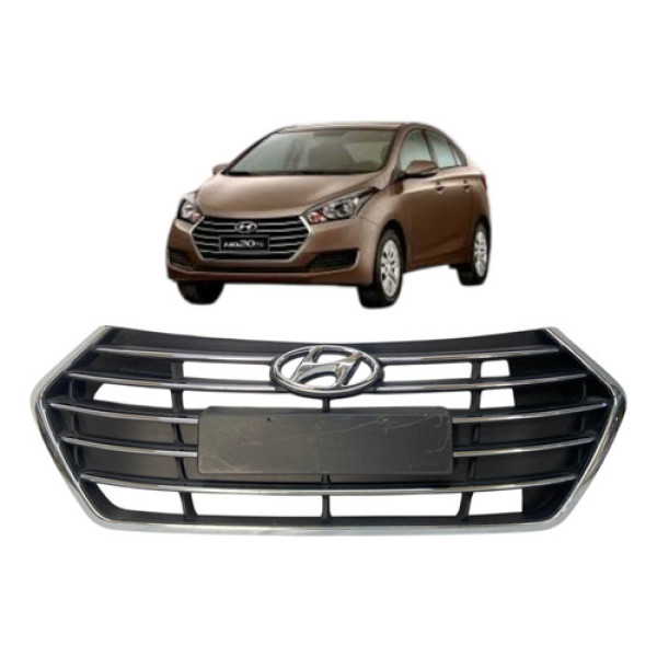 Grade Dianteira Hyundai Hb20s 2016 A 2019 Original Preto Fosco