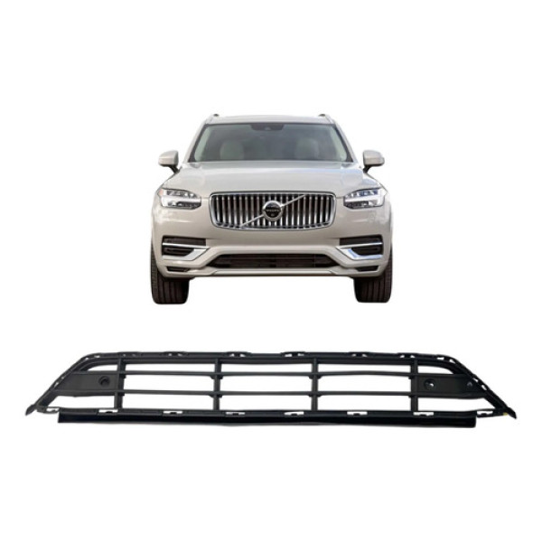 Grade Dianteira Inferior Volvo Xc90 2016 A 2019 Original Preto Fosco