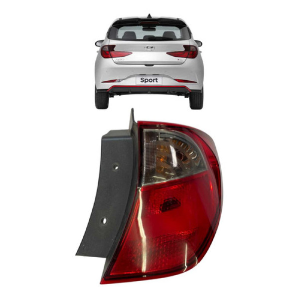 Lanterna Traseira Direita Hyundai Hb20 Hatch 2020 A 2022 Direito/passageiro Vermelho