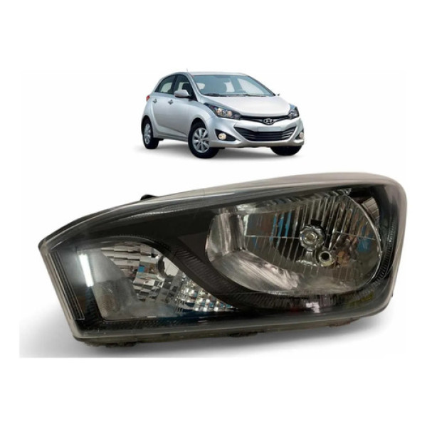 Farol Hyundai Hb20 Mascara Negra Esquerdo 2014 A 2019 Origin Esquerdo/motorista