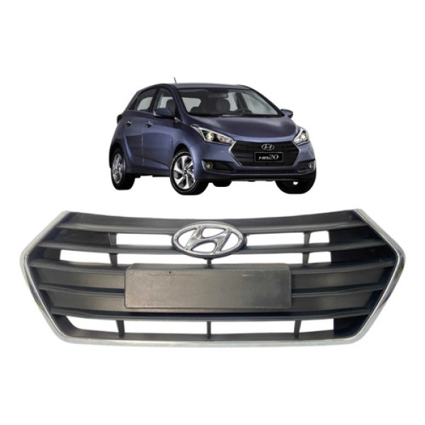 Grade Dianteira Hyundai Hb20 2015 A 2019 Original Preto Fosco