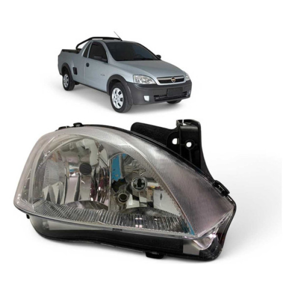 Farol Chevrolet Corsa Montana Direito 2008 A 2012 Manual
