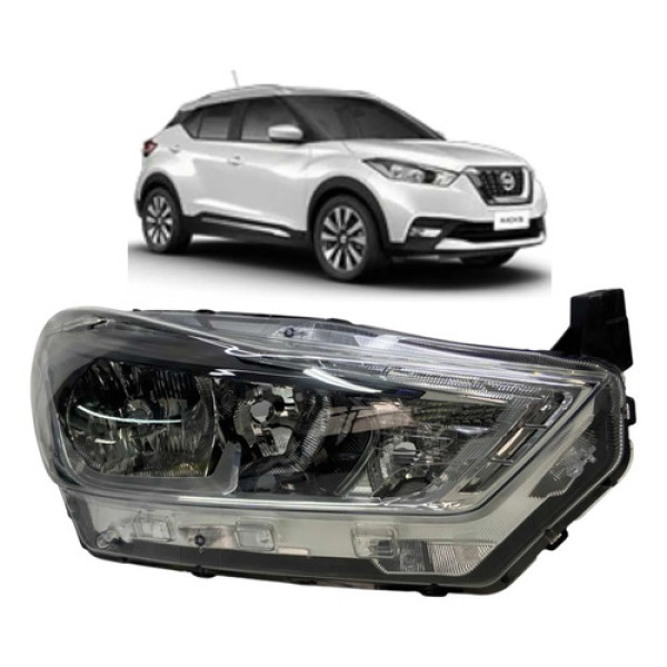 Farol Direito Nissan Kicks C/led 2017 A 2020 Original Direito/passageiro