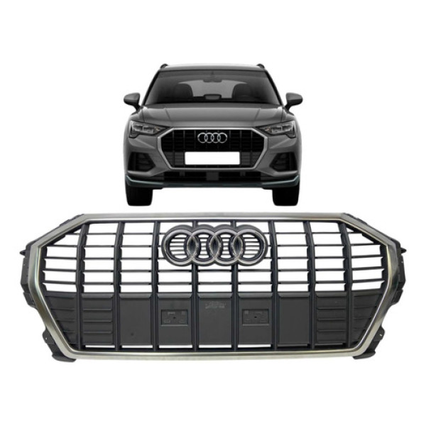 Grade Central Parachoque Audi Q3 2019 A 2023 Original Cinza Fosco