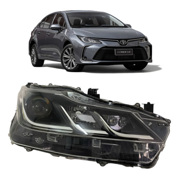 Farol Toyota Corolla Com Led Direito 2018 A 2021 Original Direito/passageiro