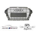 Grade Central Parachoque Audi A3 2013 A 2016 Original Cinza Fosco