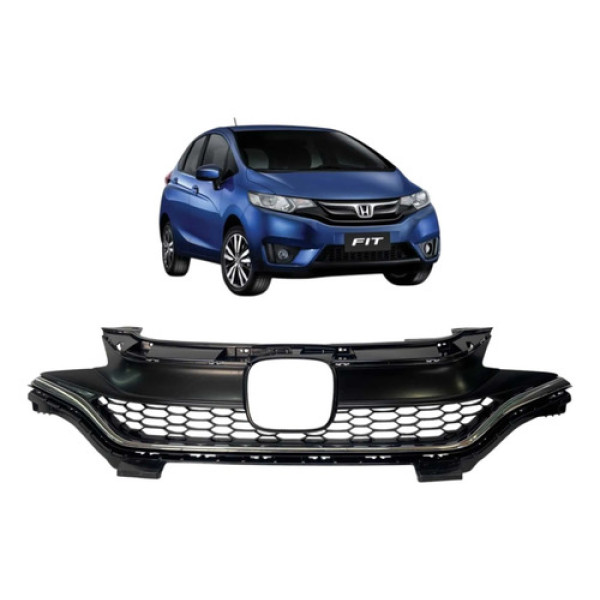 Grade Dianteira Honda Fit 2017 2018 2019 2020 Original Preto Brilhante