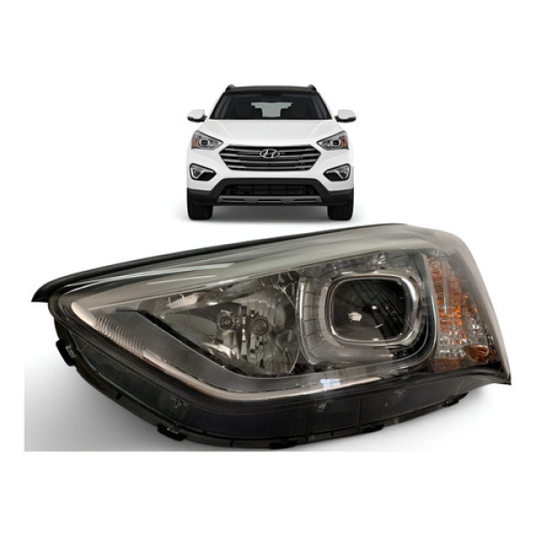 Farol Hyundai Santa Fé Sem Xenon Esquerdo 2014 A 2017 Origin Esquerdo/motorista