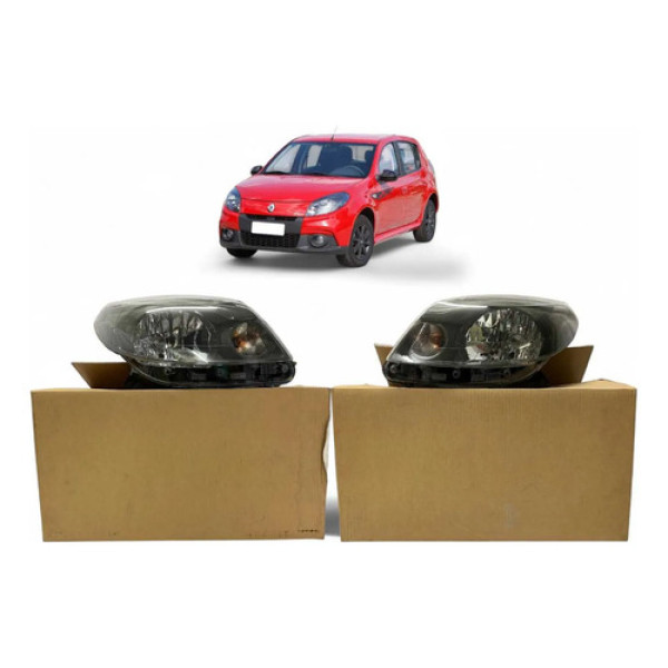 Farol Renault Sandero M. Cinza Direito 2007 A 2014 Original Direito/passageiro