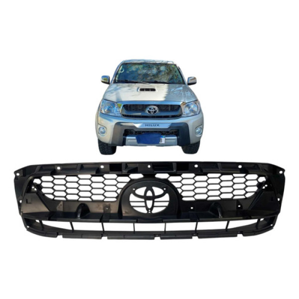 Grade Dianteira Toyota Hilux Srv 2009 A 2011 Original Preto Brilhante