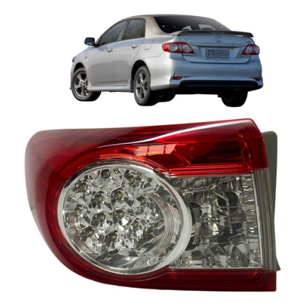 Lanterna Traseira Esquerdo Toyota Corolla 2010 A 2014 Led Esquerdo/motorista Vermelho