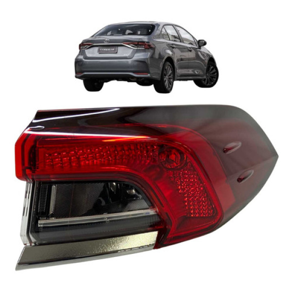 Lanterna Traseira Direita Toyota Corolla 2020 A 2024 Sem Led Direito/passageiro Bicolor
