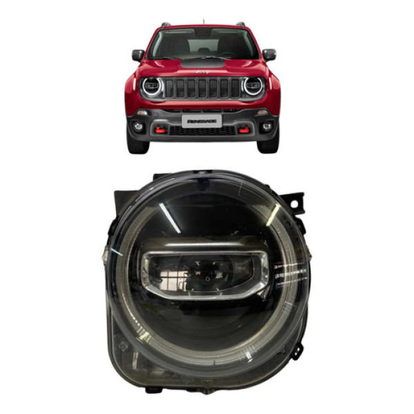 Farol Direito Jeep Renegade 2019 A 2022 Full Led Original Direito/passageiro