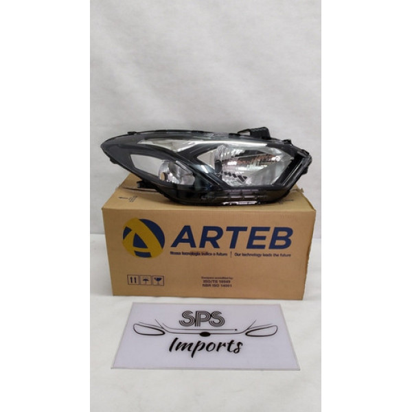 Farol Direito Onix (aro Preto) S/ Led 2017 A 2020 Original