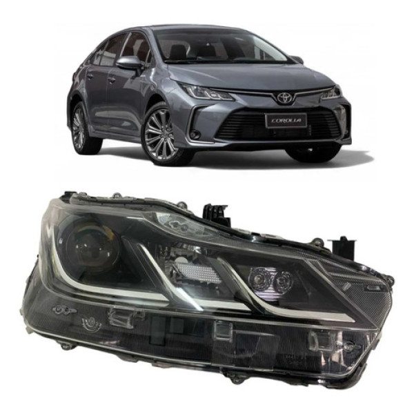 Farol Toyota Corolla Com Led Direito 2018 A 2021 Original Direito/passageiro