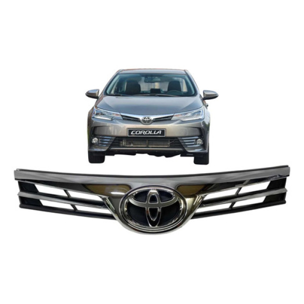 Grade Frontal Parachoque Toyota Corolla 2017 A 2019 Original Preto Fosco