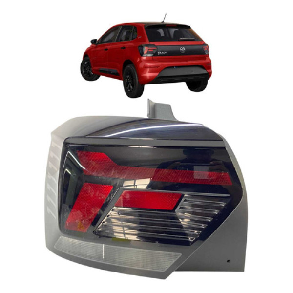 Lanterna Traseira Esquerda Volkswagen Polo Hatch 2023 A 2025 Esquerdo/motorista Vermelho