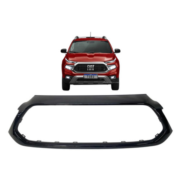 Friso Grade Dianteira Fiat Toro 2020 A 2024 Original Preto Brilhante