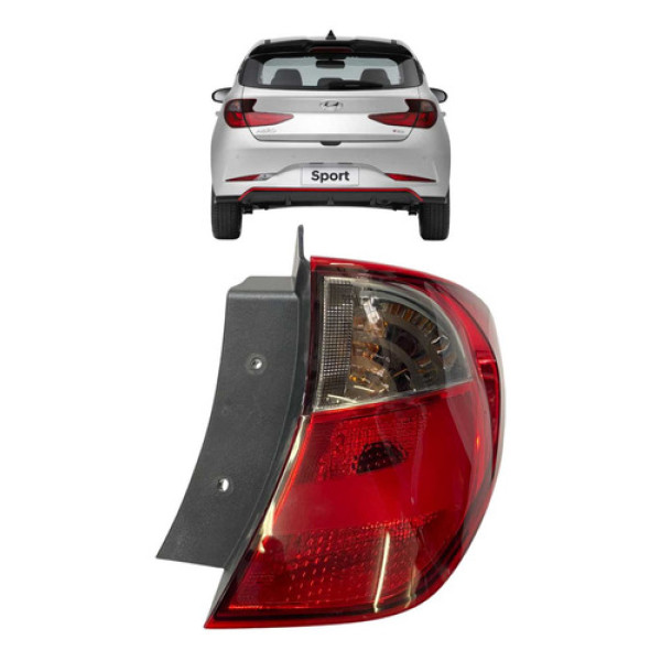 Lanterna Traseira Esquerda Hyundai Hb20 Hatch 2020 A 2022 Direito/passageiro Vermelho