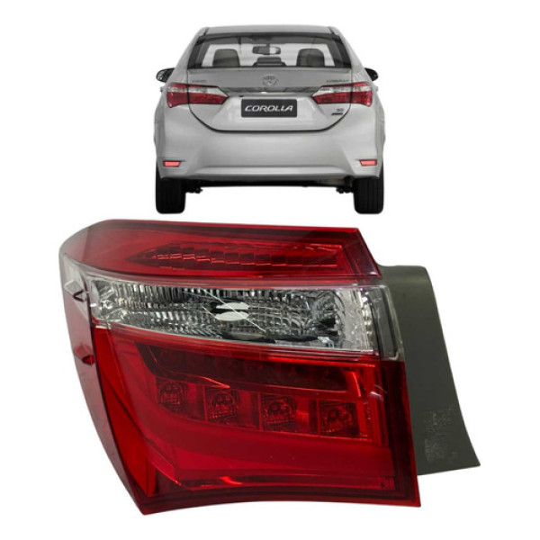 Lanterna Traseira Esquerda Toyota Corolla 2015 A 2017 Led Direito/passageiro Vermelho