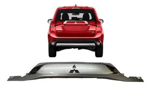 Aplique Tampa Traseira Mitsubishi Outlander Gt 2016 A 2019 Prata