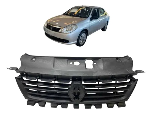 Grade Dianteira Renault Symbol 2008 A 2012 Original Preto Brilhante